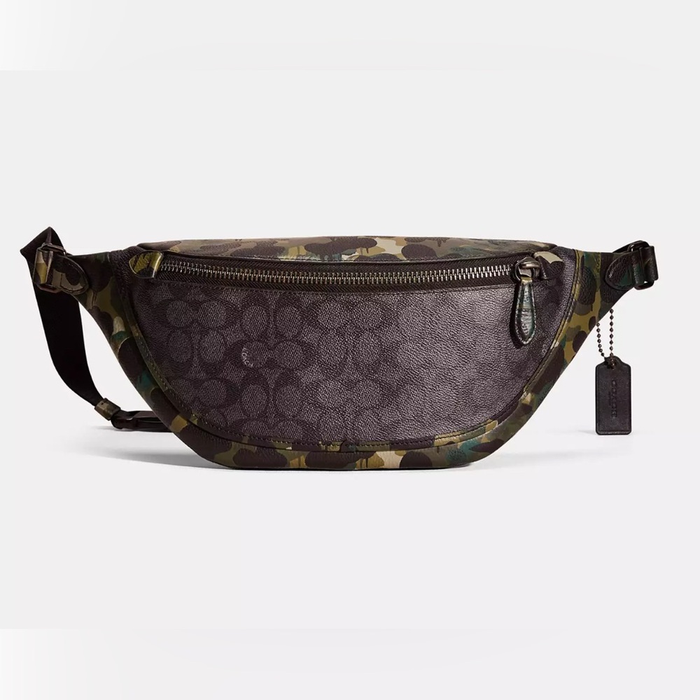 Coach League Belt Bag In Signature Canvas With Camo Print